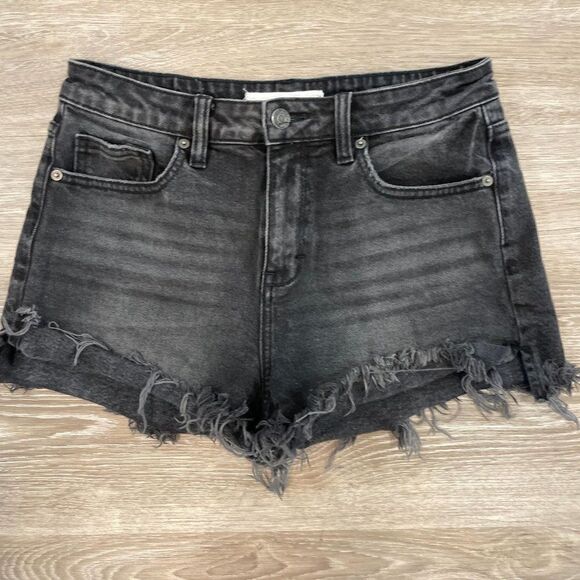 HIDDEN High Waist Moms Mini Denim Shorts in Black M - Picture 1 of 8